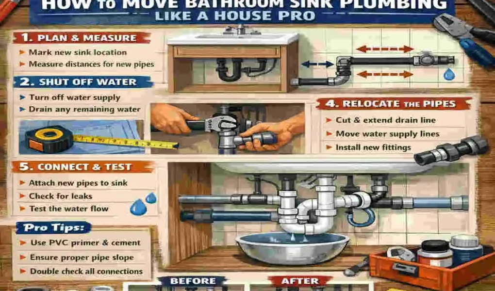 how to move bathroom sink plumbing