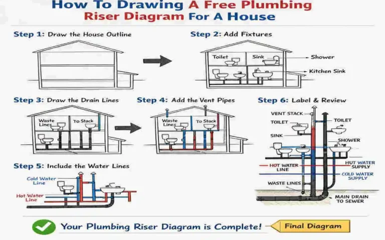 how to draw a house plumbing riser diagram