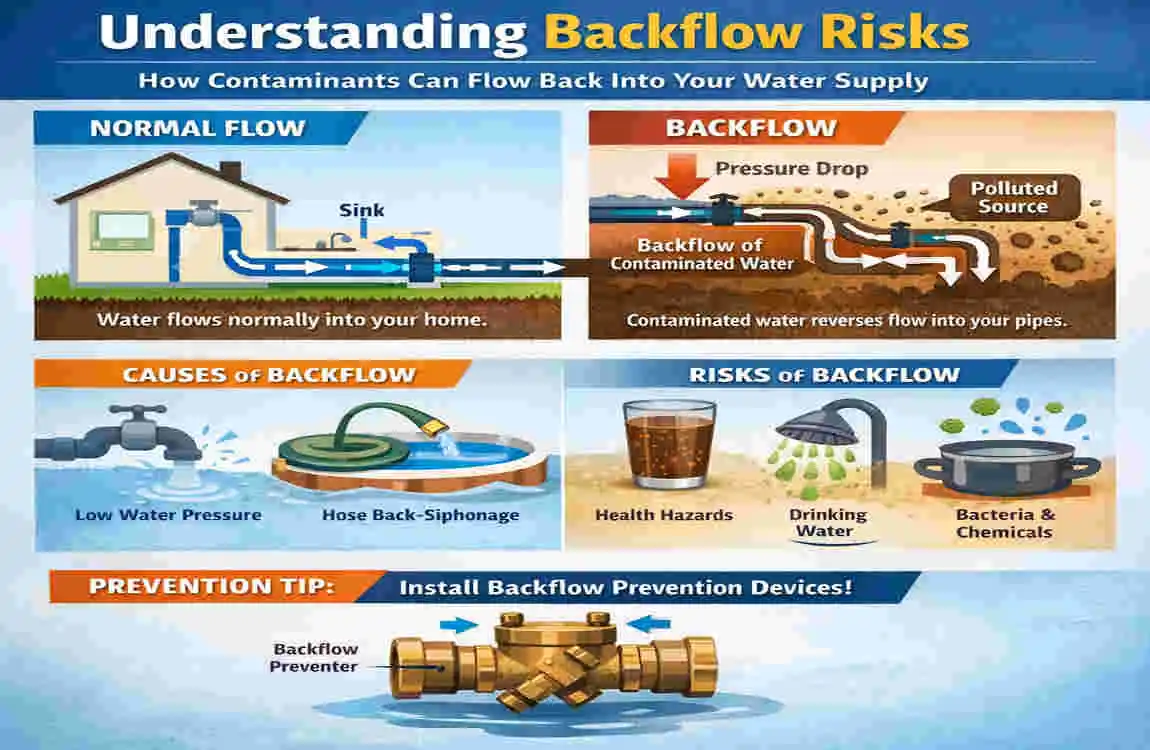 what should be designed into an operations plumbing system to prevent backflow?