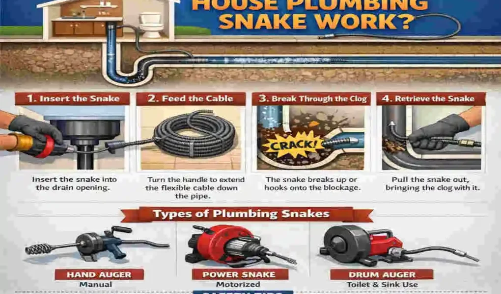 how does plumbing snake work