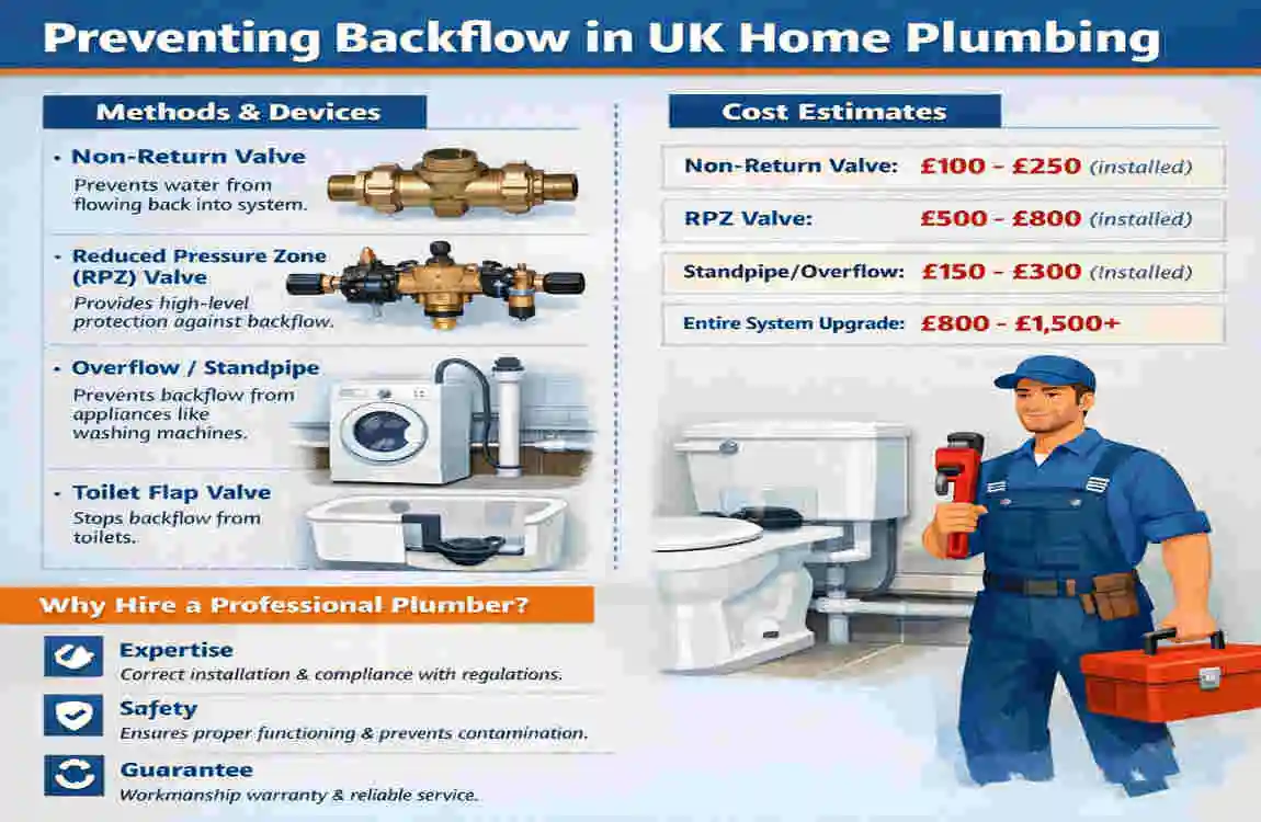 what should be designed into an operations plumbing system to prevent backflow?