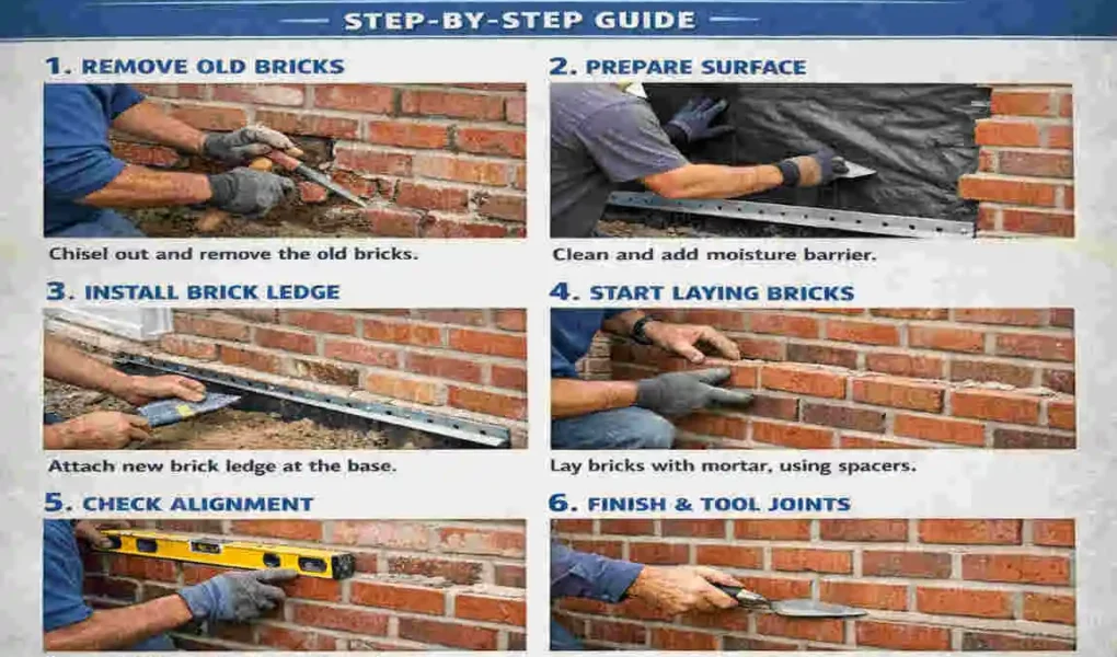 how to replace brick on front of house