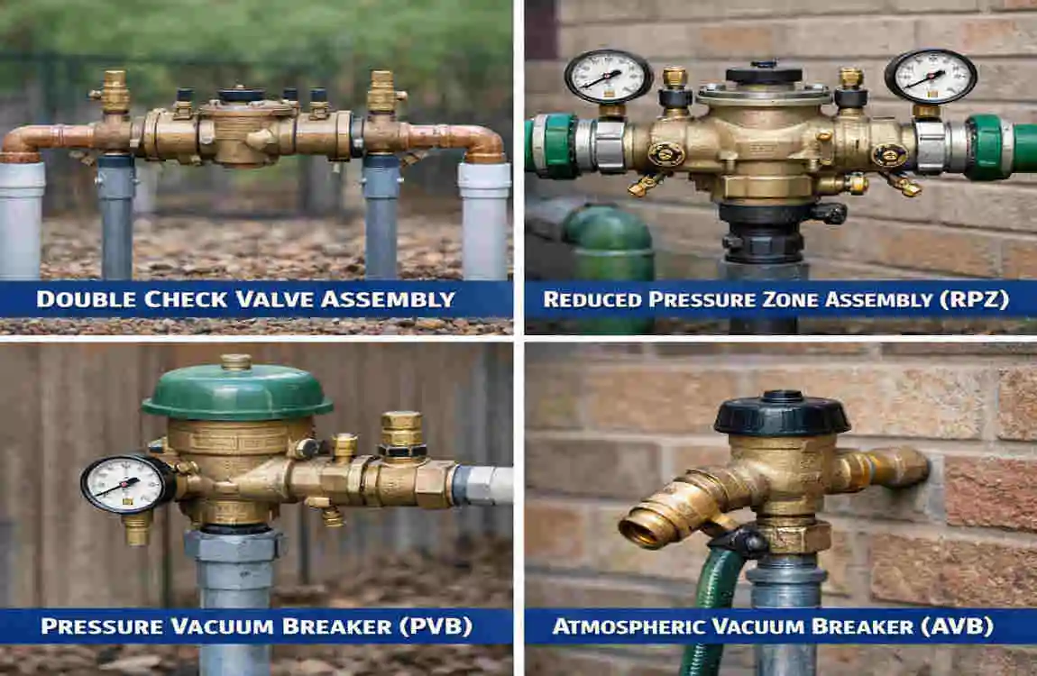 what should be designed into an operations plumbing system to prevent backflow?