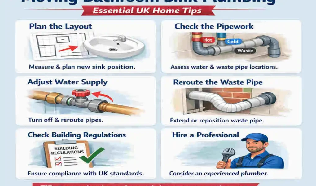 how to move bathroom sink plumbing