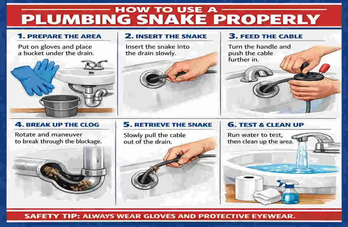 how does plumbing snake work