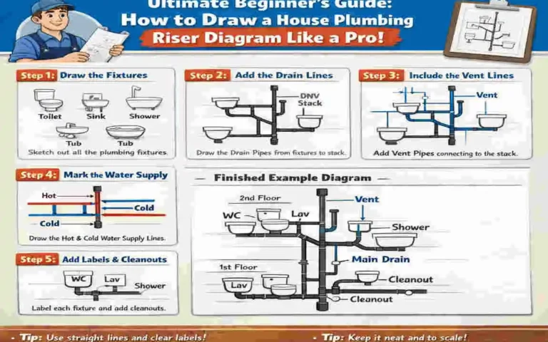how to draw a house plumbing riser diagram