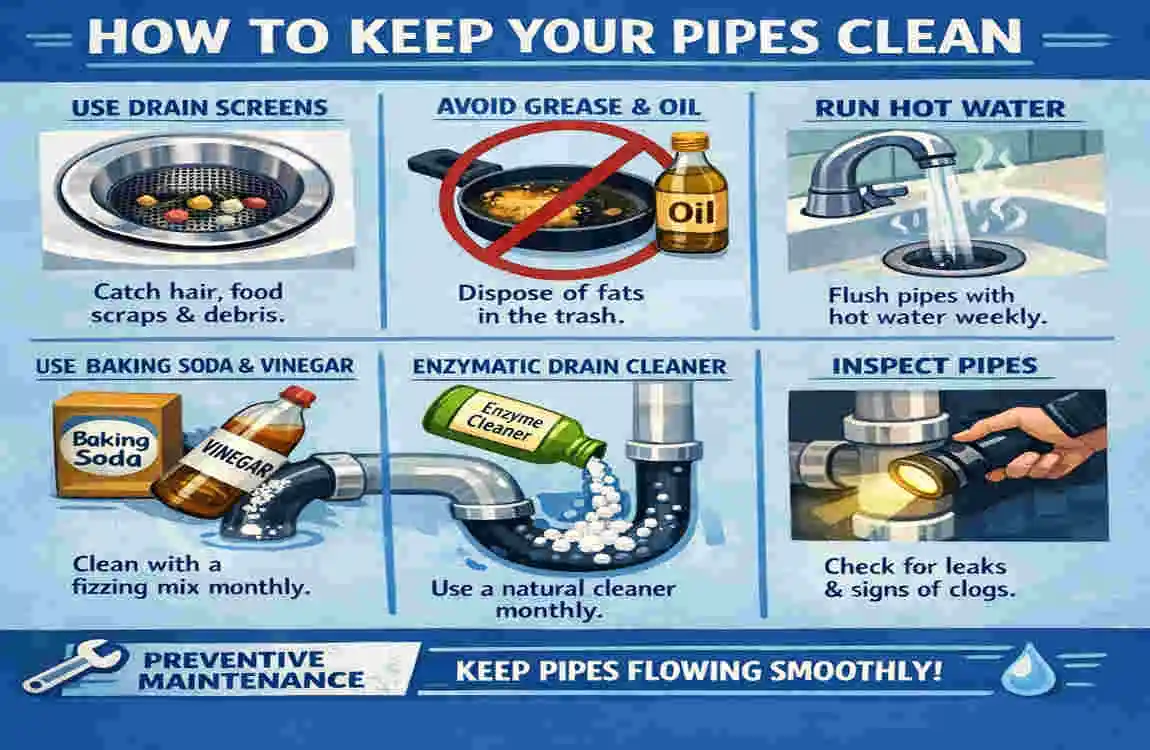 how to clean plumbing pipes at home