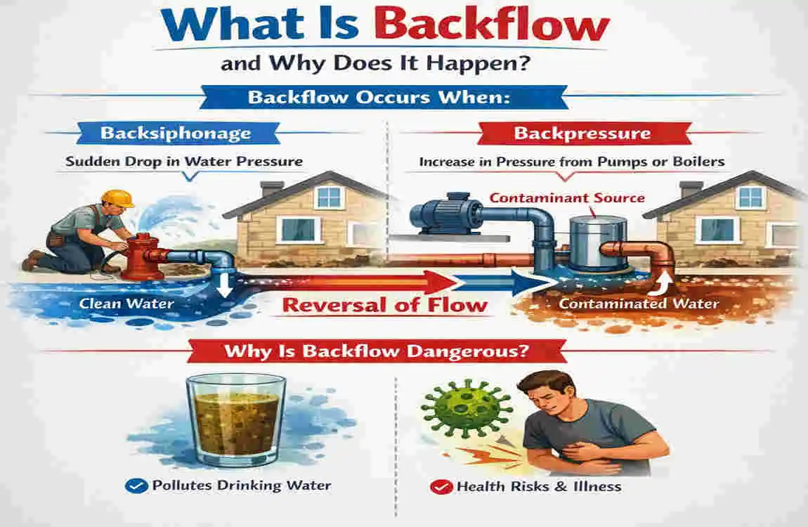 what should be designed into an operations plumbing system to prevent backflow?