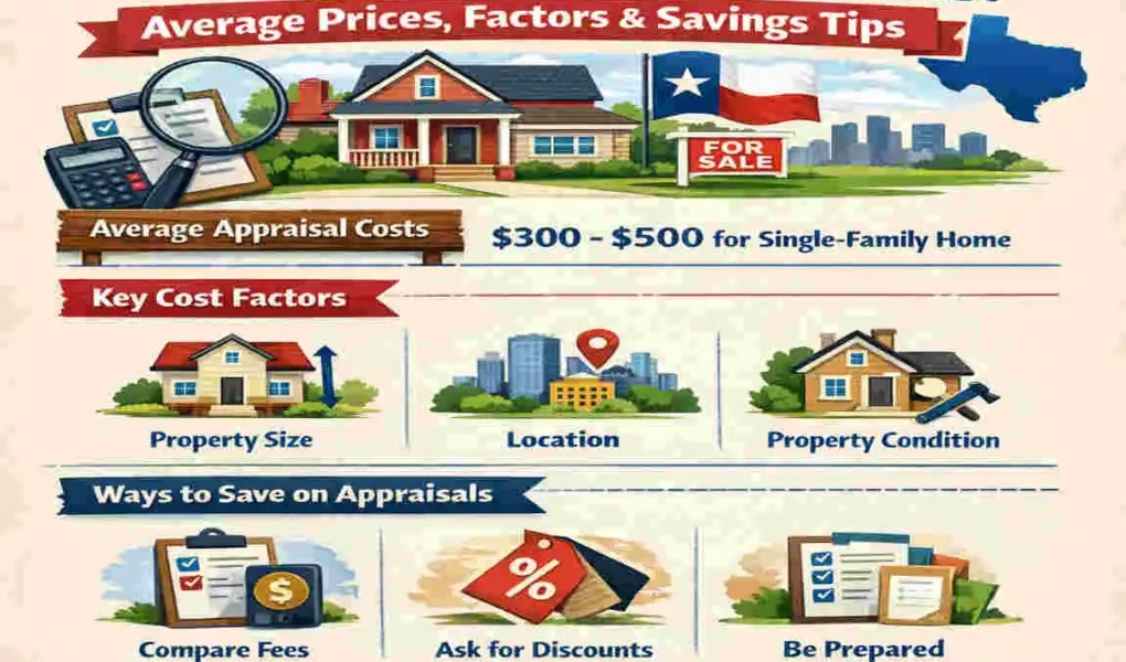 how much is a house appraisal in texas