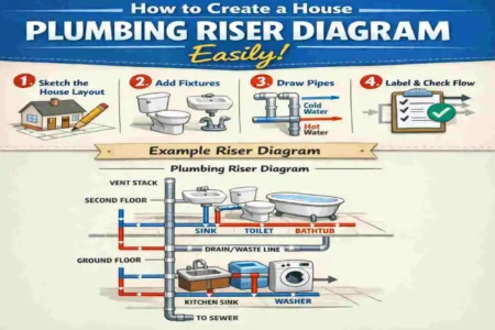 how to draw a house plumbing riser diagram