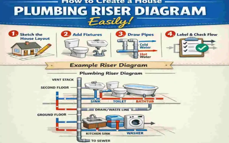 how to draw a house plumbing riser diagram