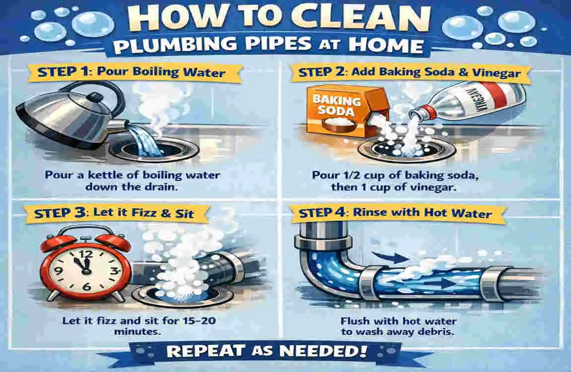how to clean plumbing pipes at home