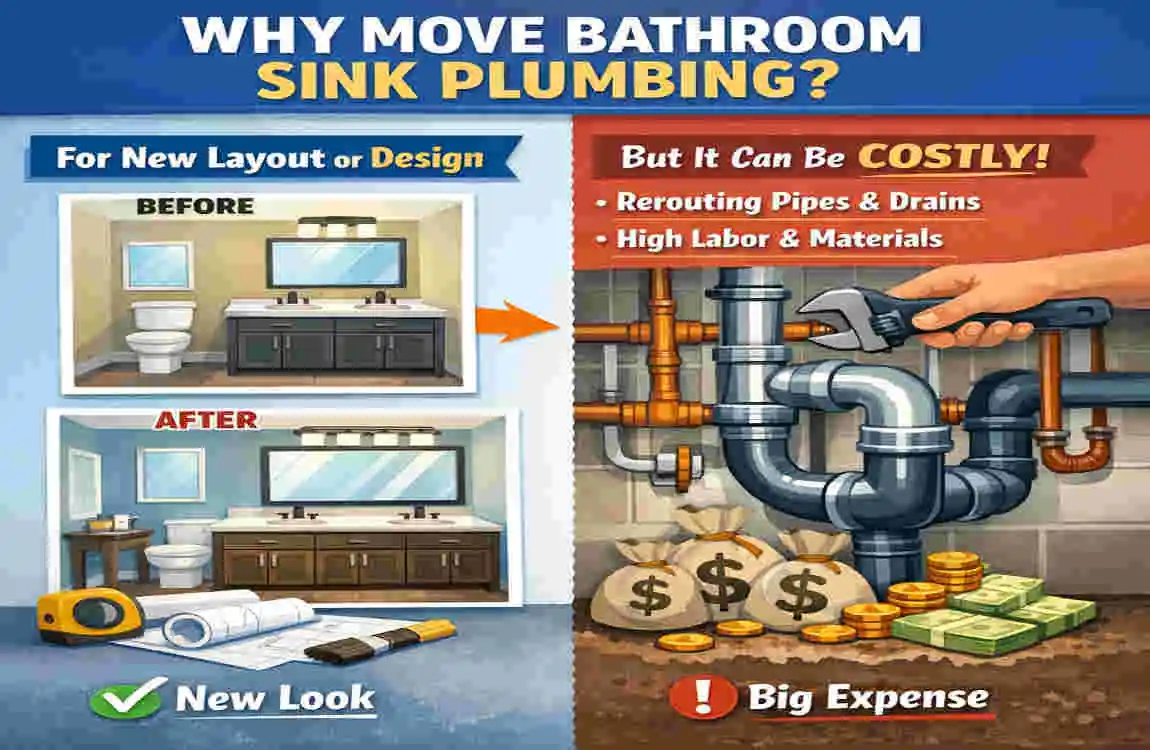 how to move bathroom sink plumbing