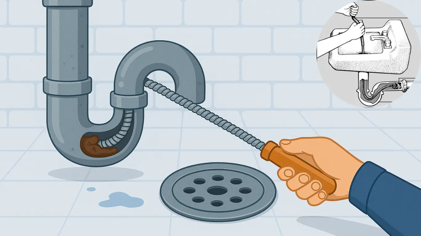 how does plumbing snake work