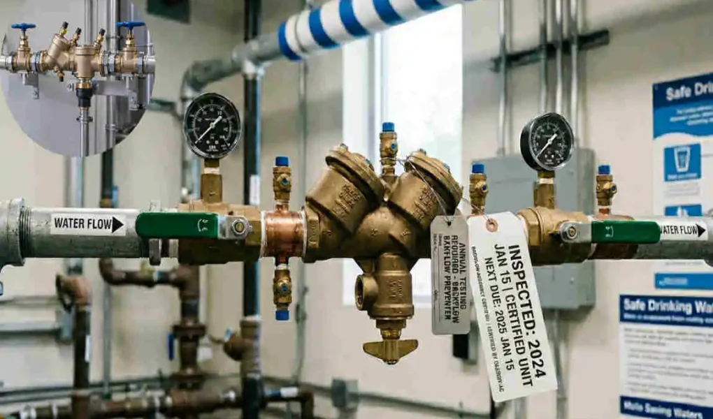 what should be designed into an operations plumbing system to prevent backflow?