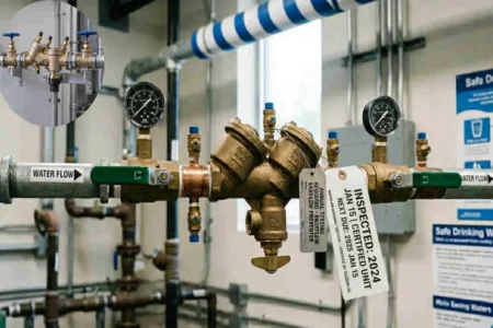 what should be designed into an operations plumbing system to prevent backflow?