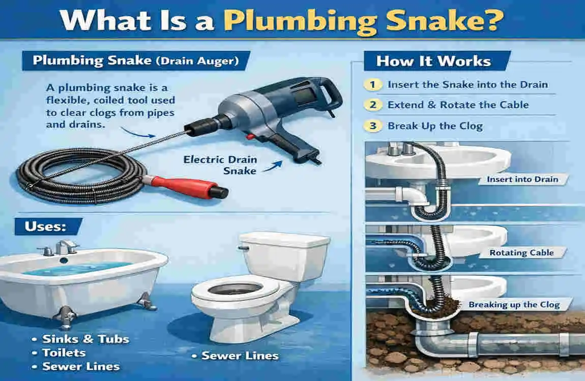 how does plumbing snake work