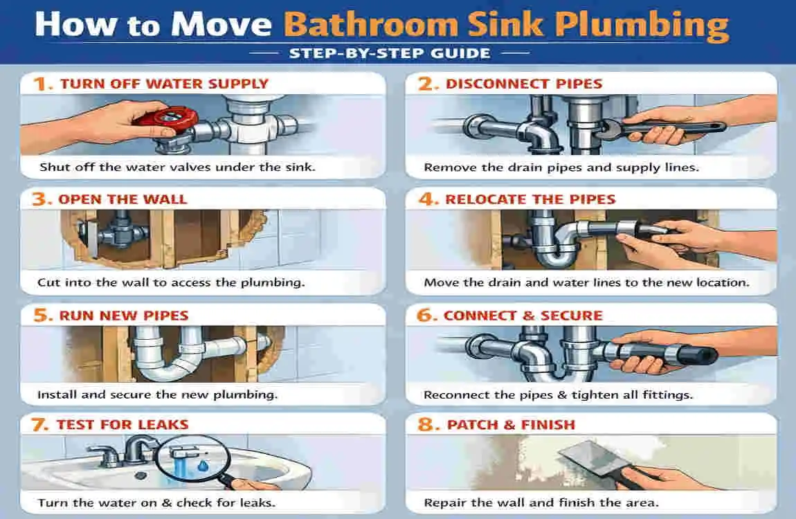 how to move bathroom sink plumbing