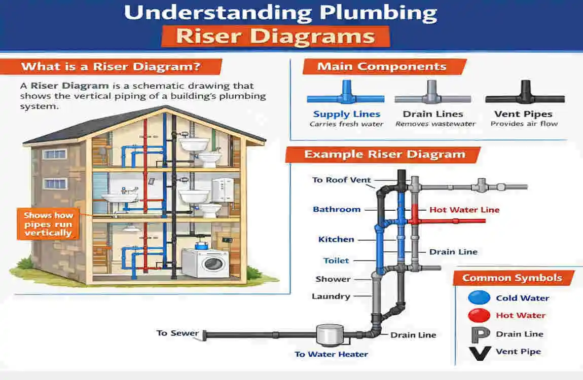 how to draw a house plumbing riser diagram