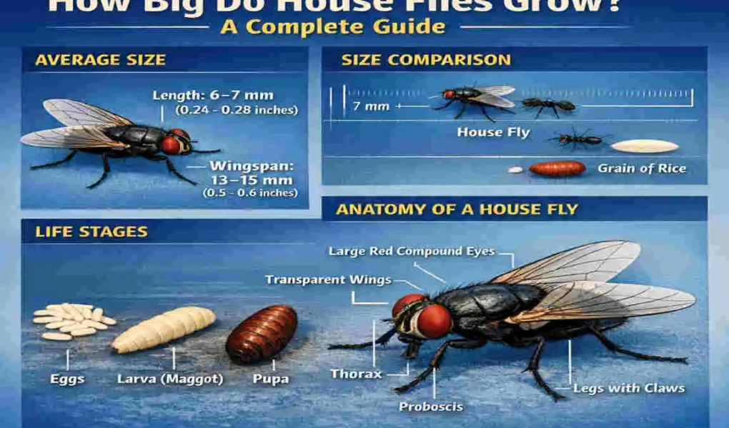 how big do house flies get