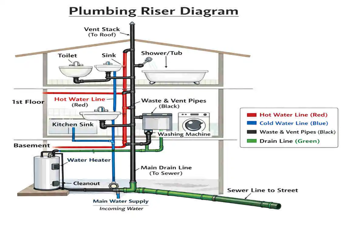 what is a riser diagram plumbing