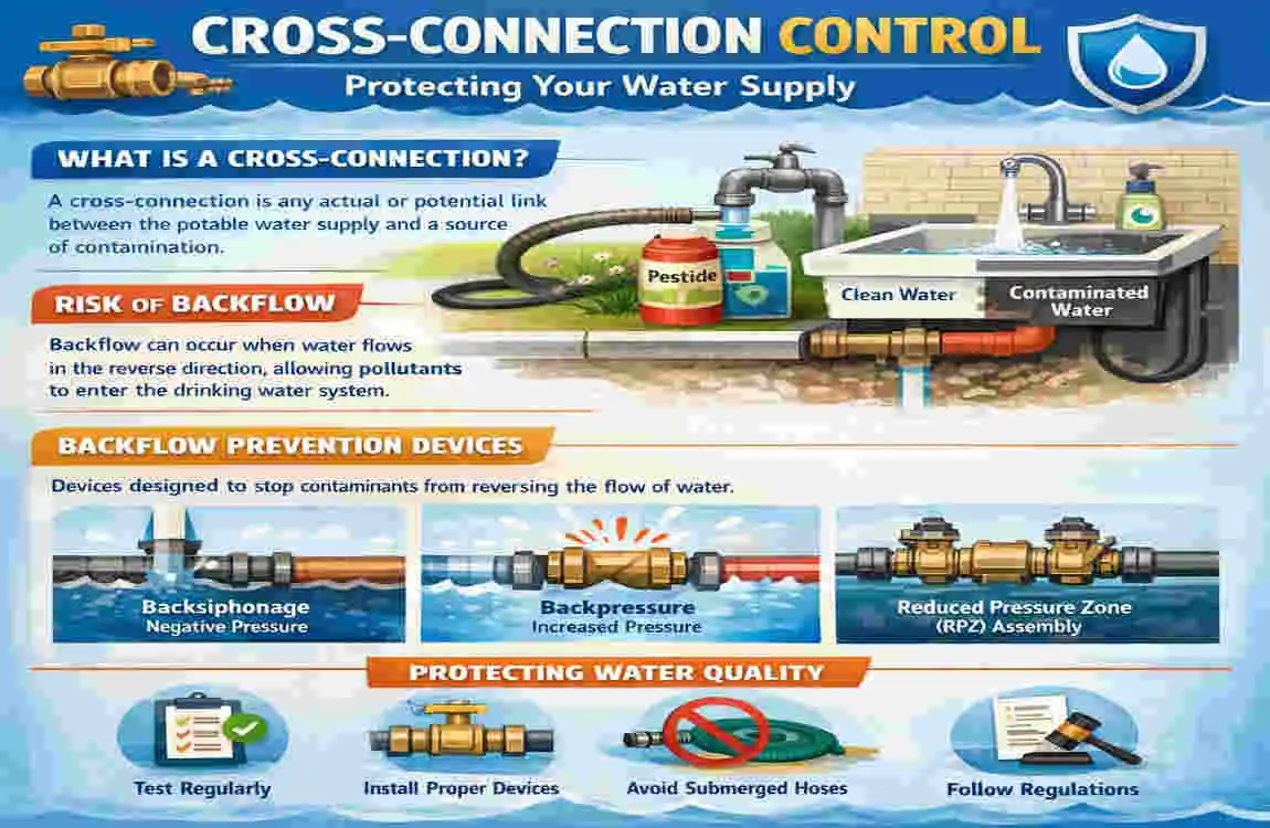 what should be designed into an operations plumbing system to prevent backflow?