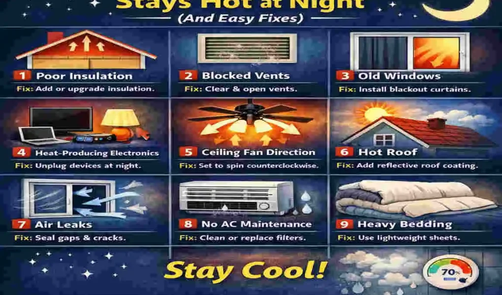 why does my house get hot at night