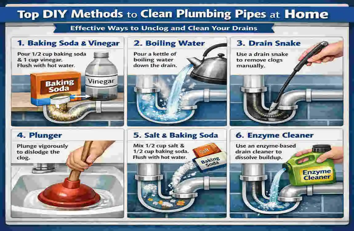 how to clean plumbing pipes at home