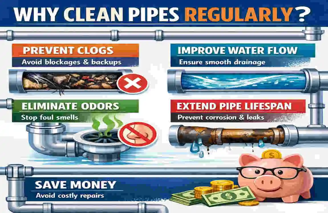 how to clean plumbing pipes at home