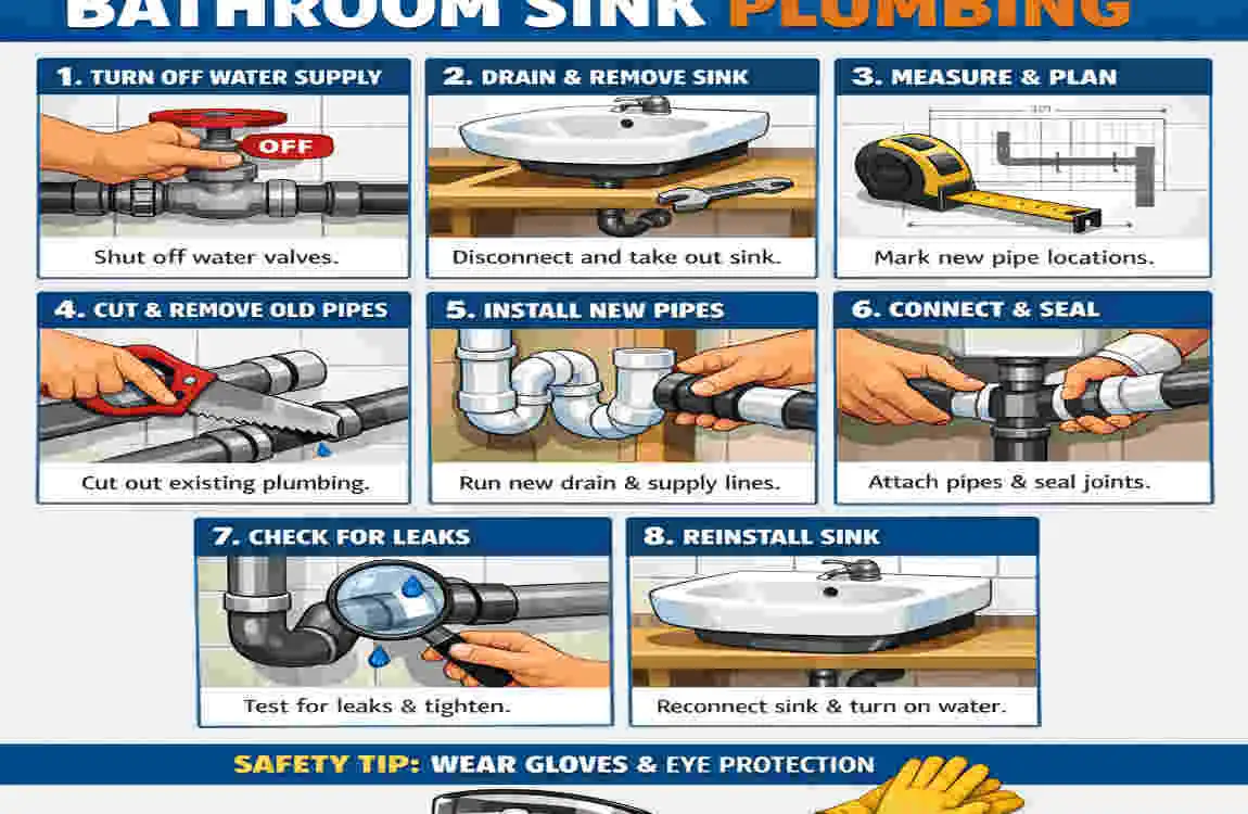 how to move bathroom sink plumbing