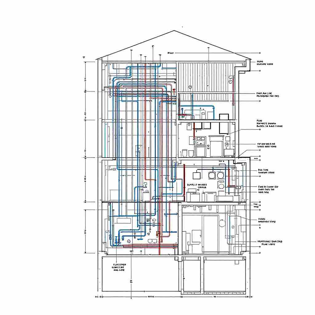 how to draw a house plumbing riser diagram
