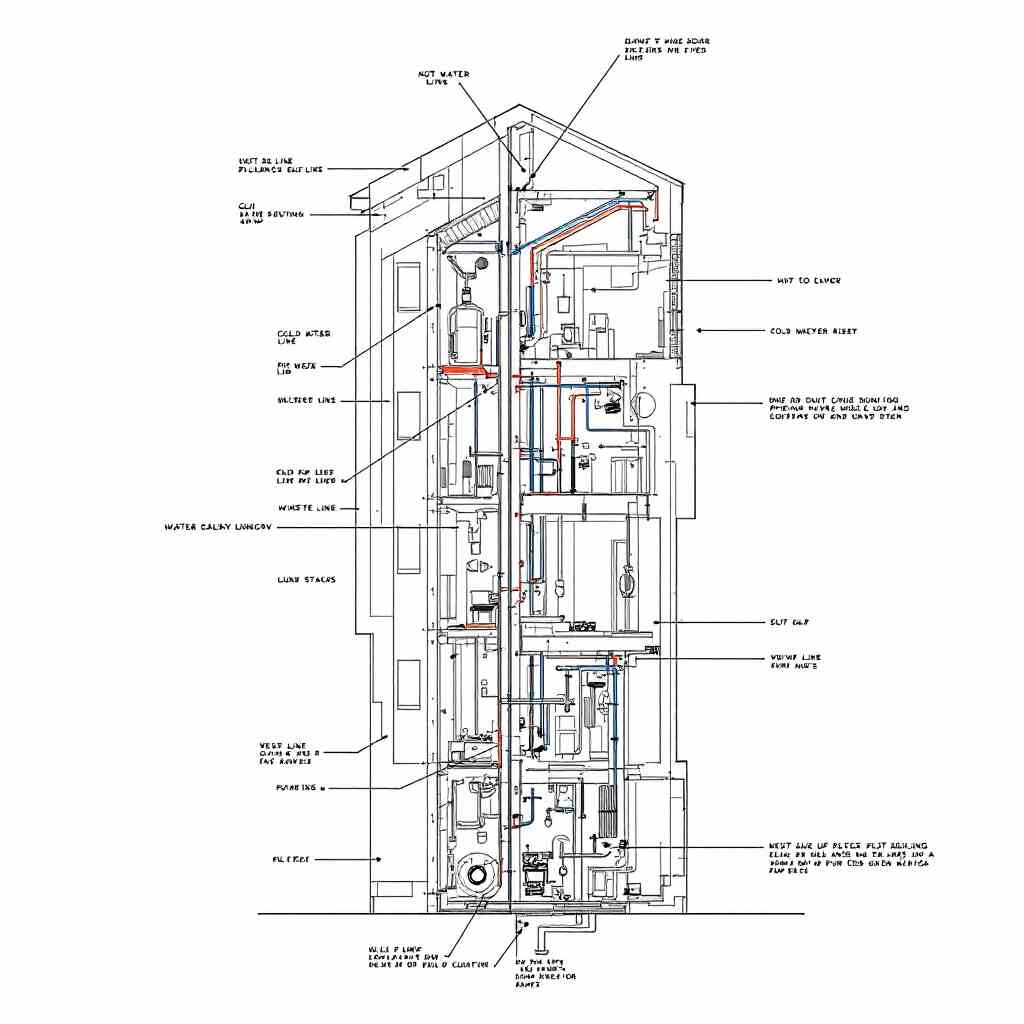 how to draw a house plumbing riser diagram