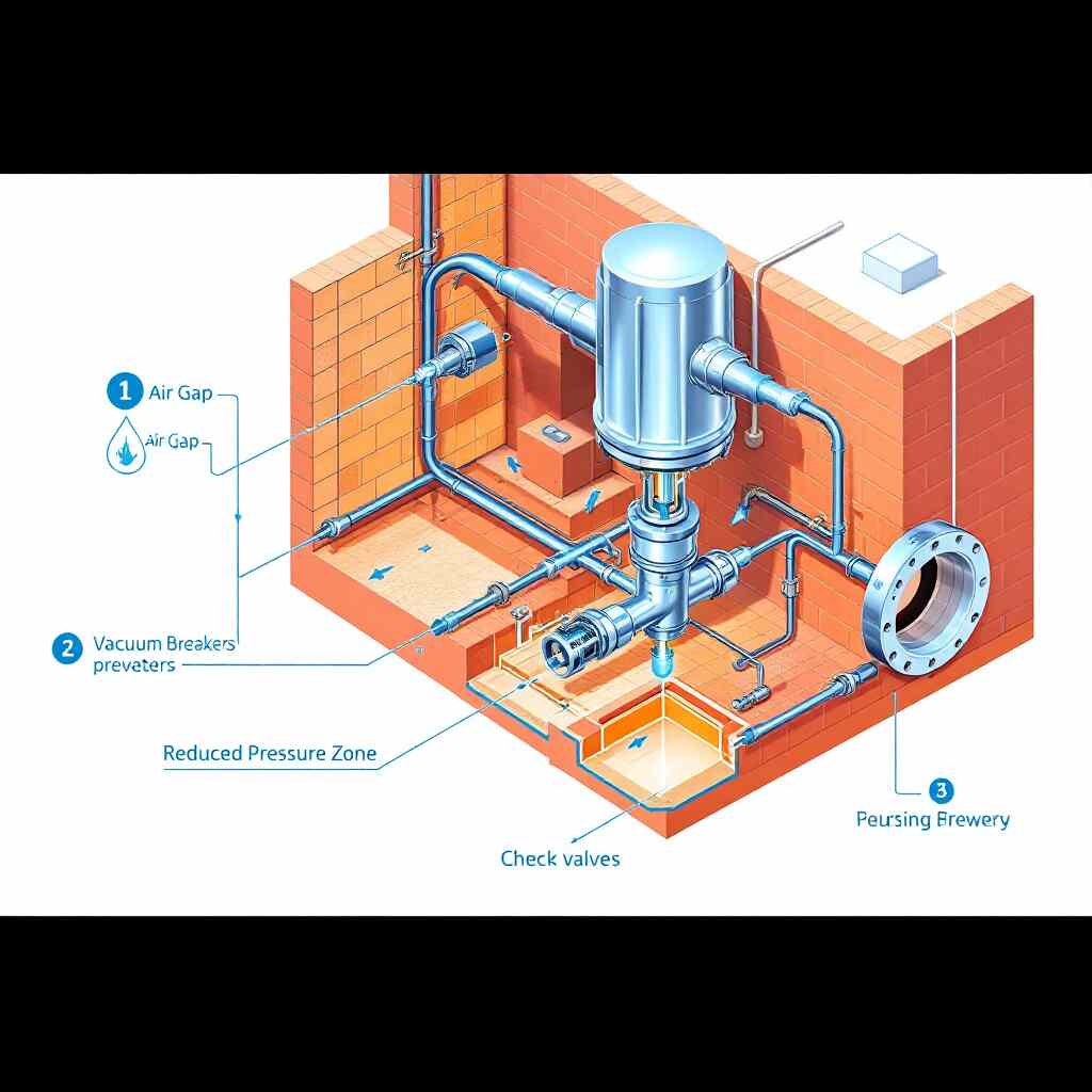 what should be designed into an operations plumbing system to prevent backflow?