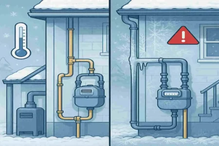 can gas lines freeze in a house