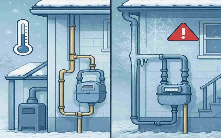 can gas lines freeze in a house