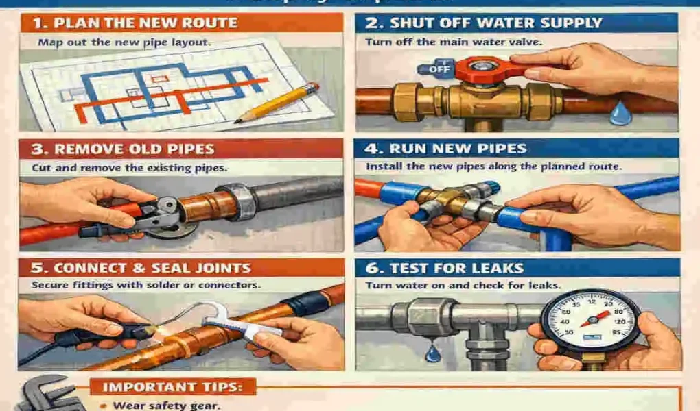 how to reroute home plumbing