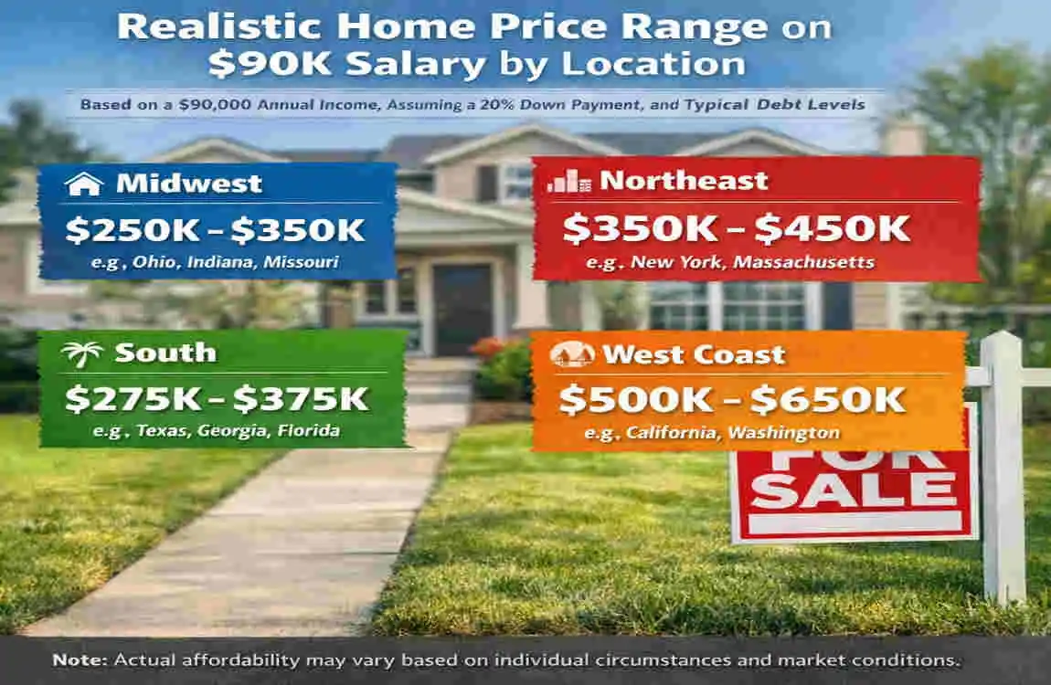 how much house can i afford 90k