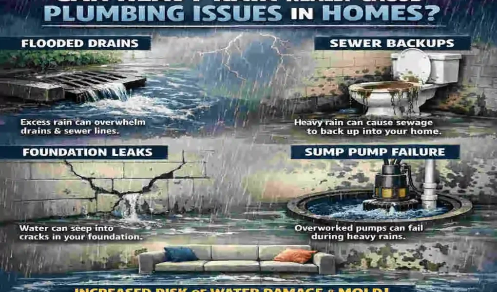 can heavy rain cause home plumbing issues