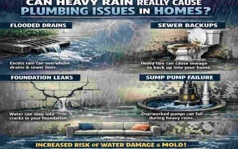 can heavy rain cause home plumbing issues