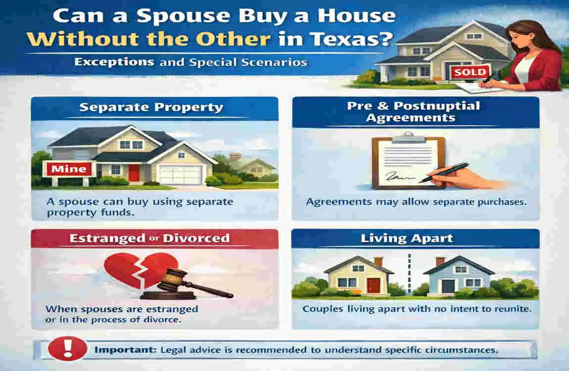 can a spouse buy a house without the other in texas