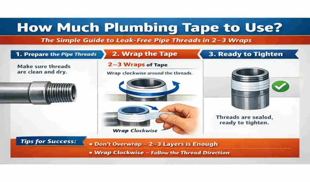 how much house plumbing tape to use