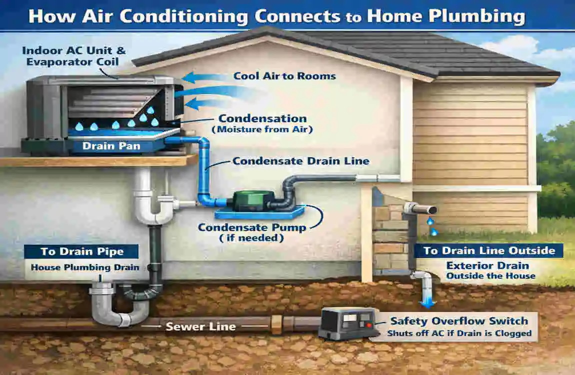 is hvac connected to house plumbing