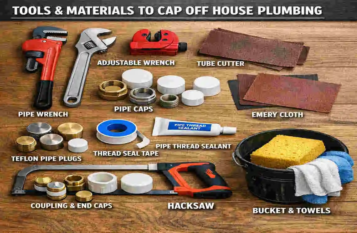 how to cap off house plumbing