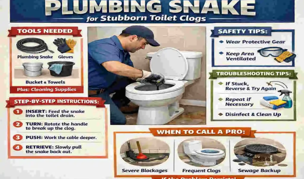 how to use a house plumbing snake toilet