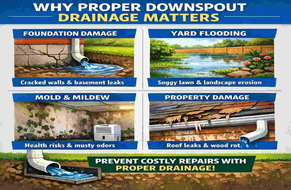 how to drain downspout water away from house