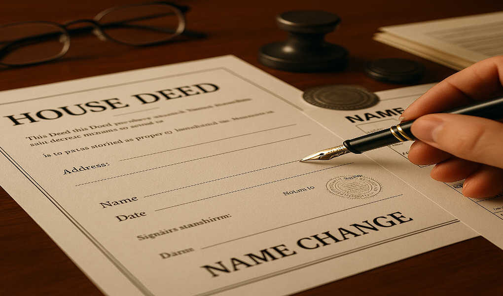 how to change a name on a house deed