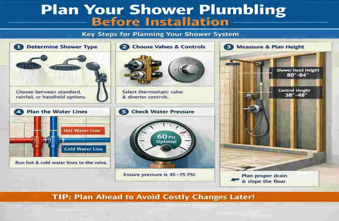 how to install house plumbing for shower