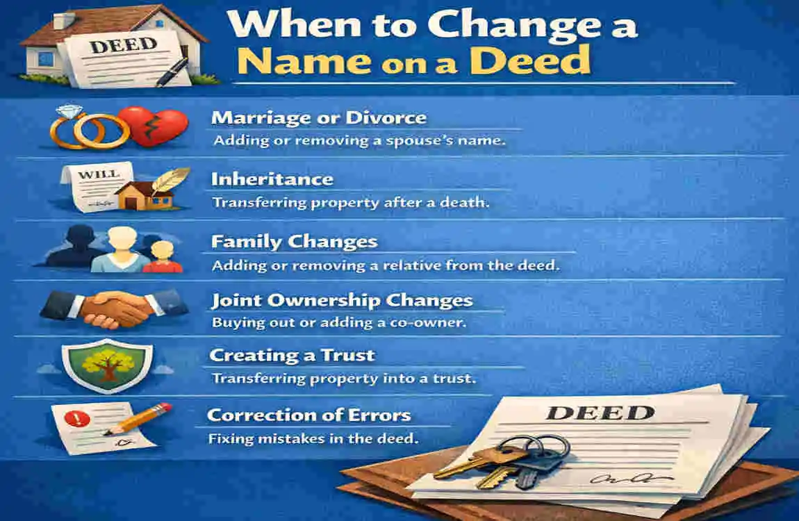 how to change a name on a house deed