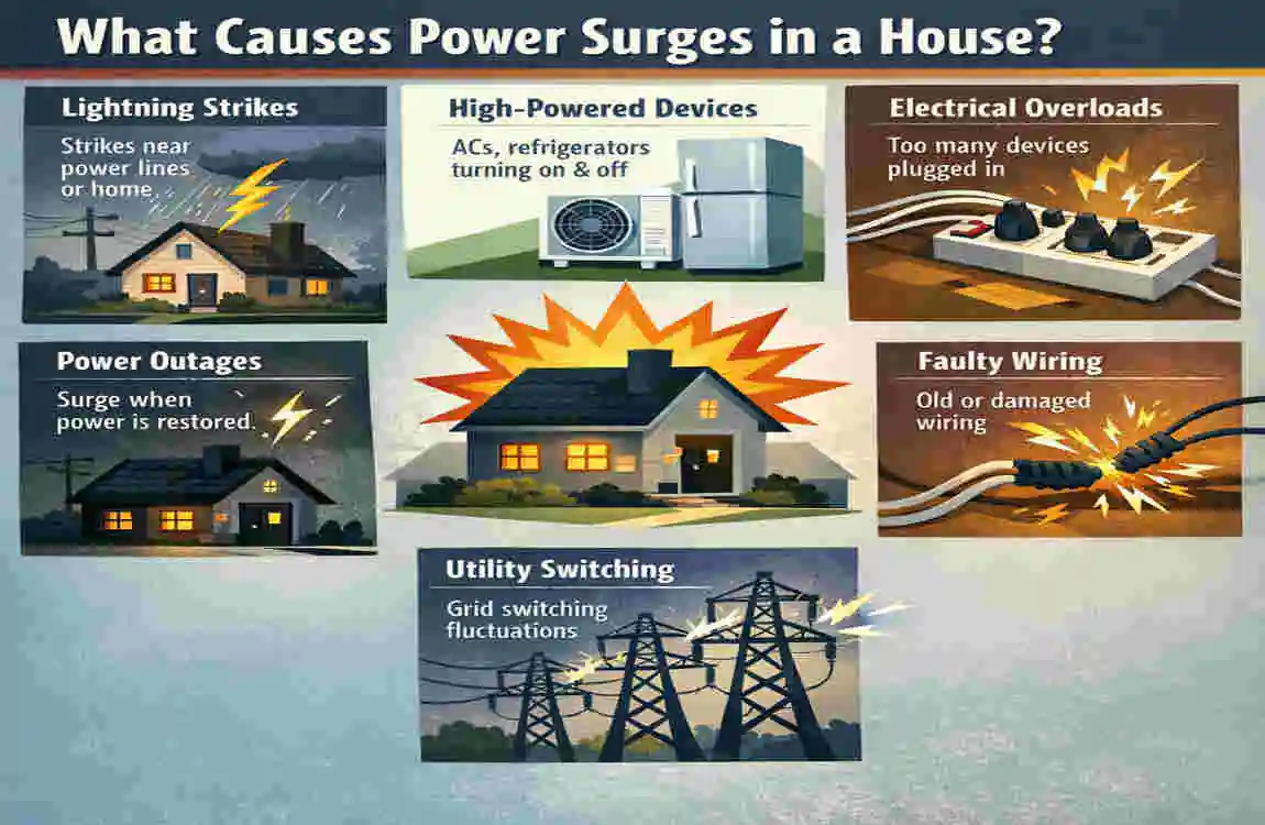 why is my house power surging