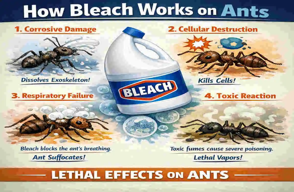 does bleach kill ants in house